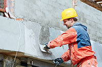 stucco contractor in Brandon completing hardcoat stucco repair